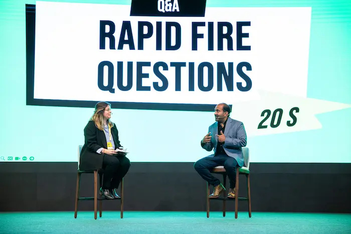 Rohit taking questions at a Rapid Fire Session