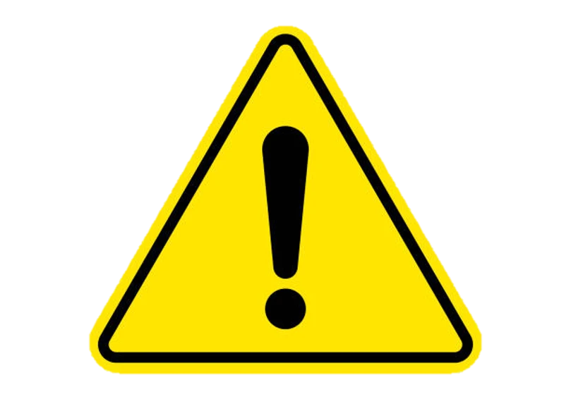 A yellow caution sign
